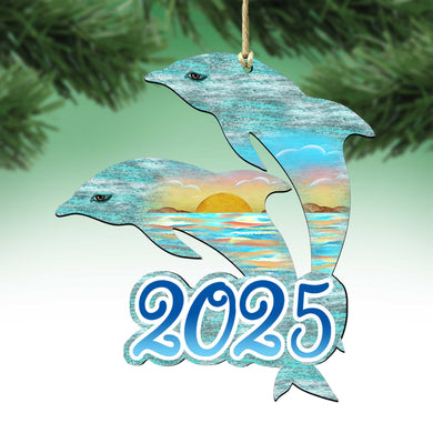 Coastal Holiday Decor - 2025 Dated Coastal Celebration Wooden Ornaments by G. Debrekht - 8198519-D25