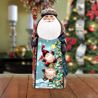 Christmas Tree Dwarfs Santa Hand-Painted WOODCARVED Masterpiece Figurine by G. DeBrekht - Nativity Holiday Décor - 8201016-DG