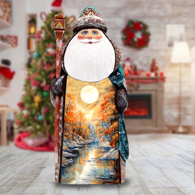 Nature's Beaty Santa Hand-Painted WOODCARVED Masterpiece Figurine by G. DeBrekht - Christmas Décor - 8201026