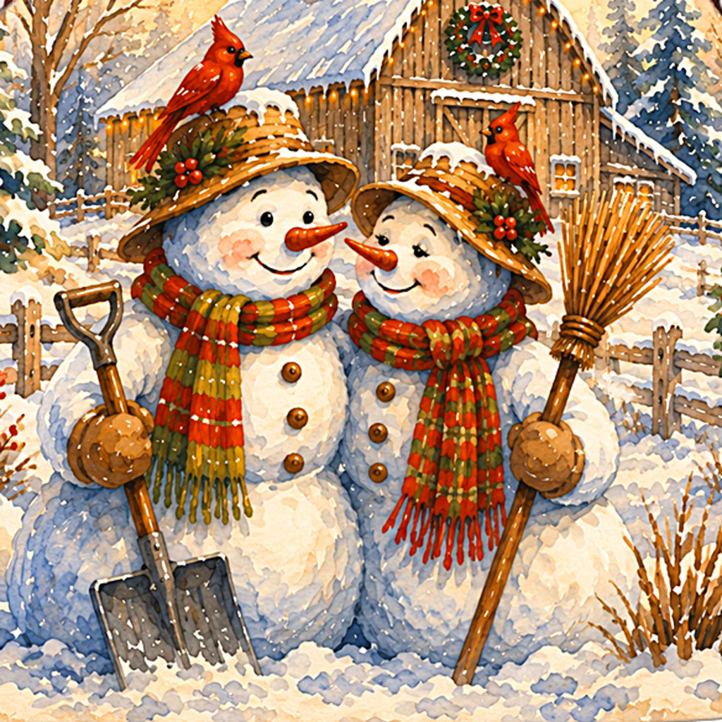 Snowman Christmas Santa Hand-Carved Wooden Figurine-  Hand-Painted WOODCARVED Masterpiece Figurine by G. DeBrekht - Christmas Decor - 8203027
