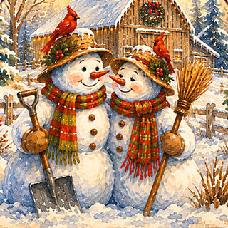 Snowman Christmas Santa Hand-Carved Wooden Figurine-  Hand-Painted WOODCARVED Masterpiece Figurine by G. DeBrekht - Christmas Decor - 8203027
