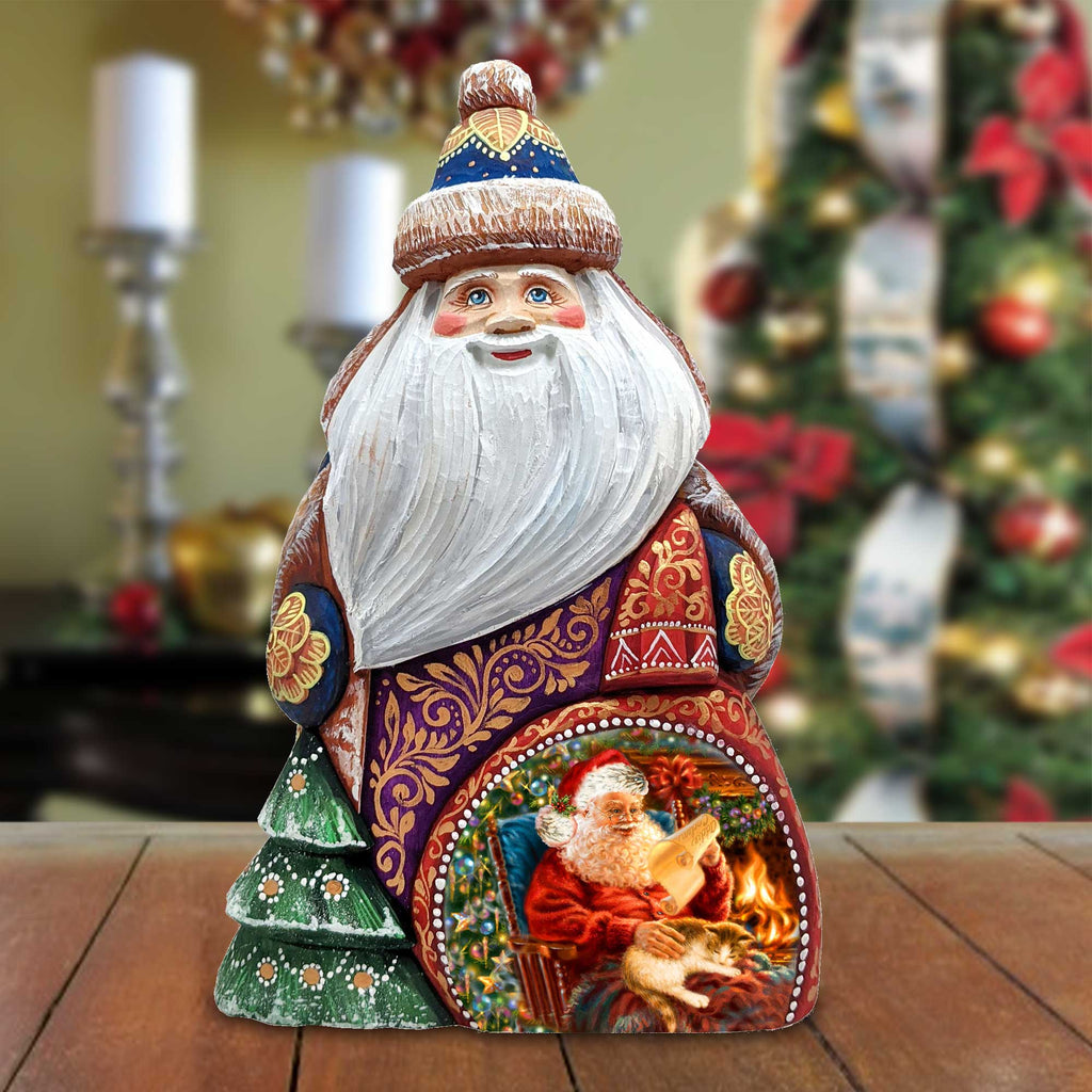 House Warming Santa Wood carved Masterpiece Figurine by G