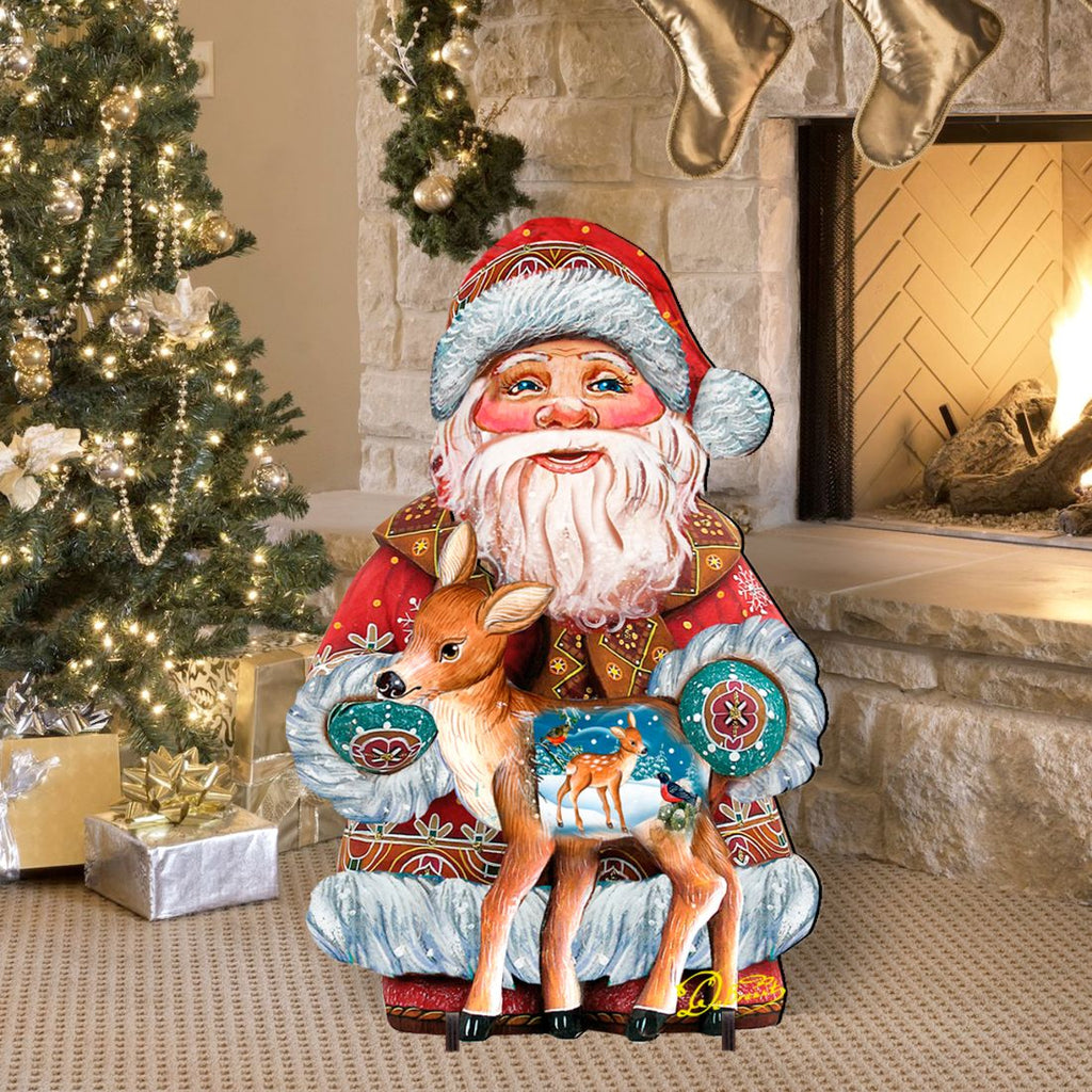 Deerest Friends Christmas Outdoor Yard Sign by G. DeBrekht - Christmas Santa Snowman Decor - 8118081F