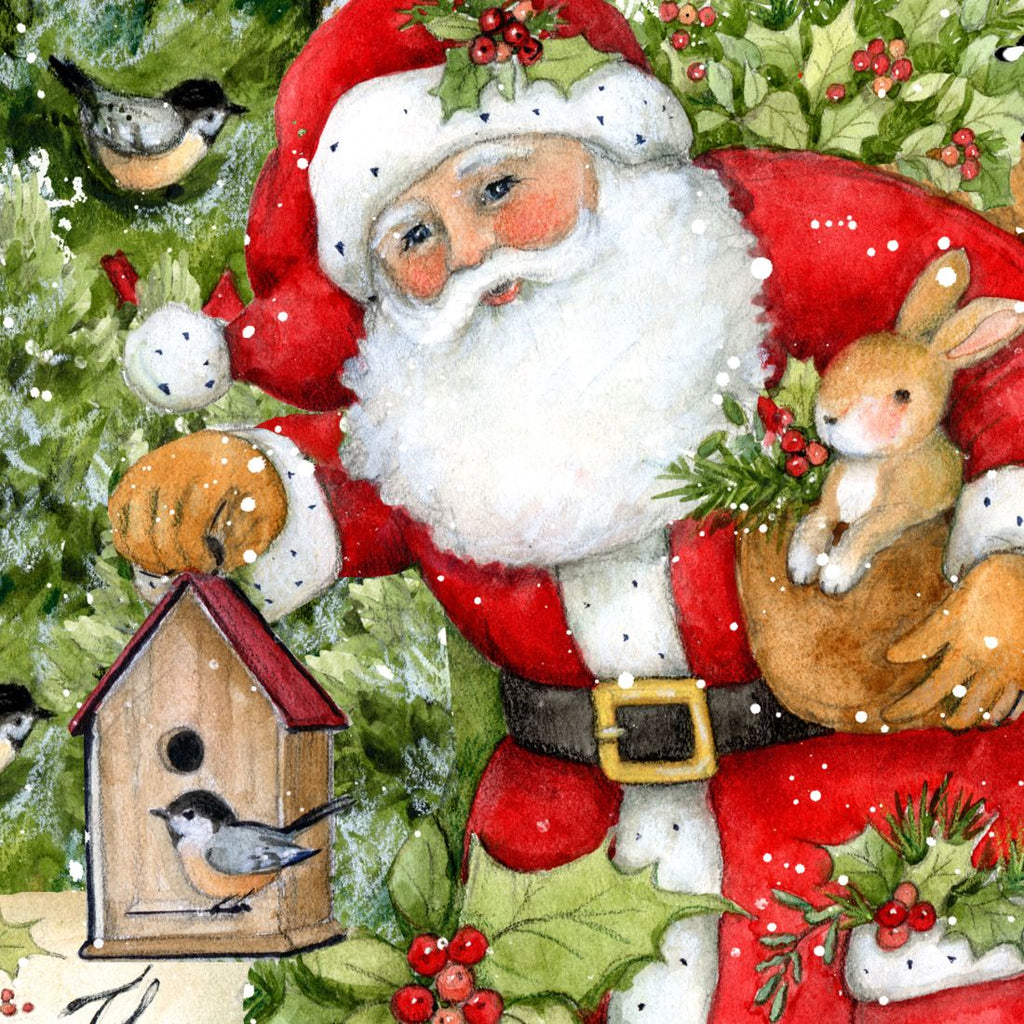 Christmas Décor - Woodland Playing Santa Outdoor deals Wall and Lawn Décor by Susan Winget Outdoor Wall Decor