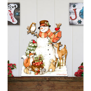 Ivory Snowman Christmas Door Decor by Susan Winget - Christmas Santa and Snowman Decor - 8471107H-SW