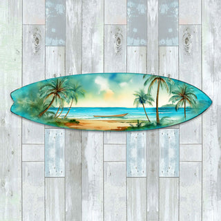 Tropical Island Surfboard Wall Art – Handcrafted Coastal Ocean Decor by G.DeBrekht – Beach House Accent for Indoor & Outdoor – 8490157HS