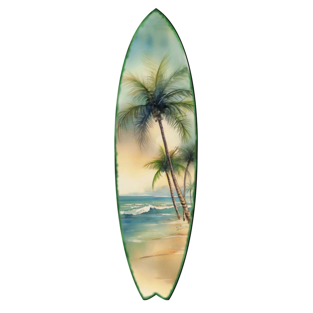 Tropical Palm Beach Surfboard Wall Art – Handcrafted Coastal Ocean Decor by G.DeBrekht – Beach House Accent for Indoor & Outdoor – 8490159HS