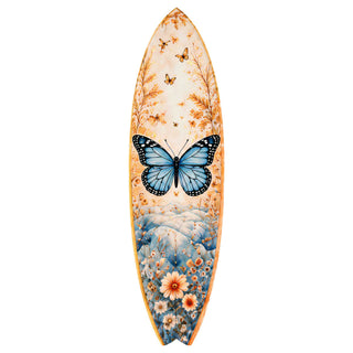 Blue Butterfly Surfboard Coastal Wall Art by G. DeBrekht - Coastal Holiday Decor - 8490176HS
