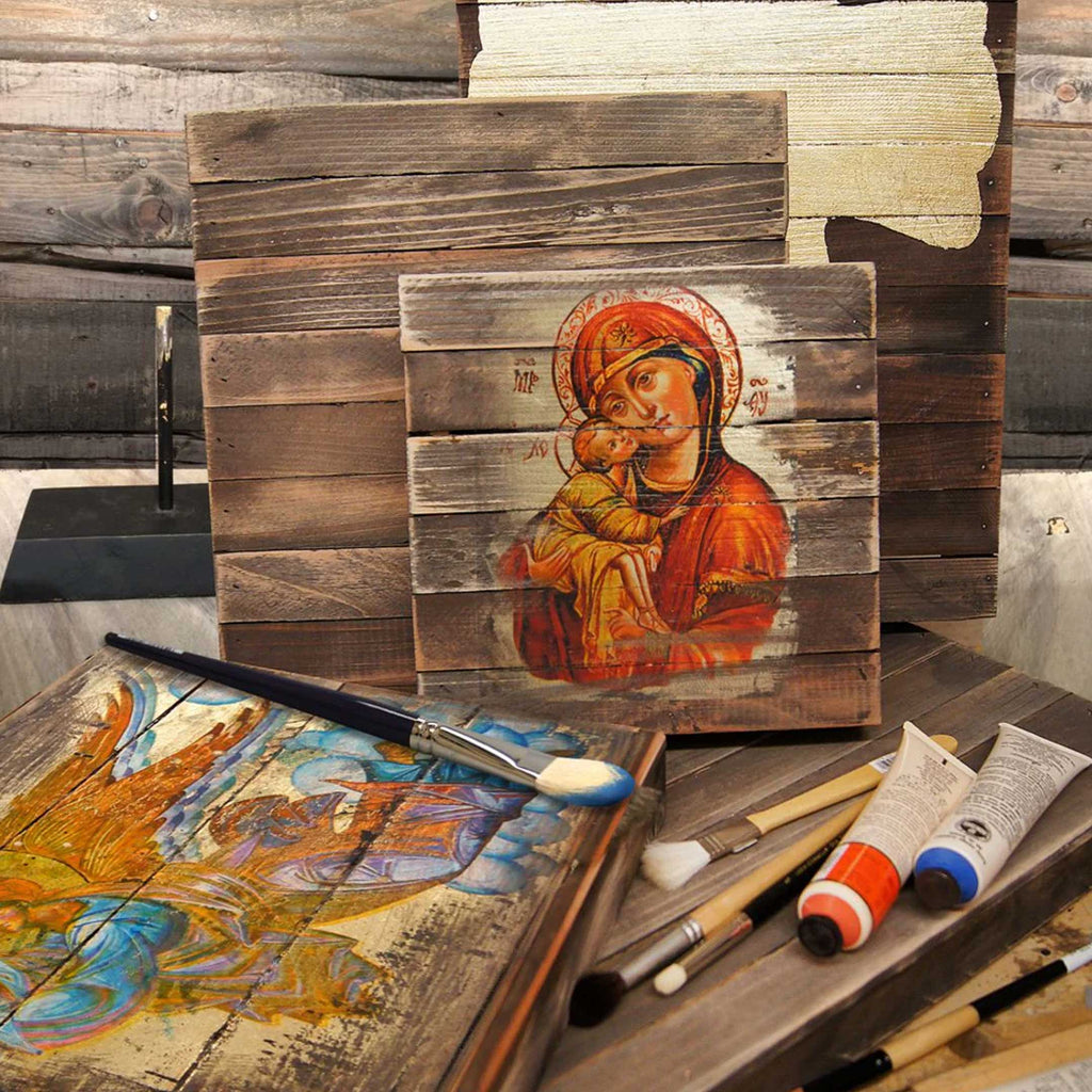 Saint Catherine Icon – Handcrafted Religious Decor | Gold Plated Wooden Christian Wall Hanging - 85068