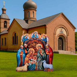 Life Size Orthodox Nativity Life Size Oversized Outdoor Decor by G. DeBrekht - Nativity Holiday Decor - 852762F-S8-XXLG