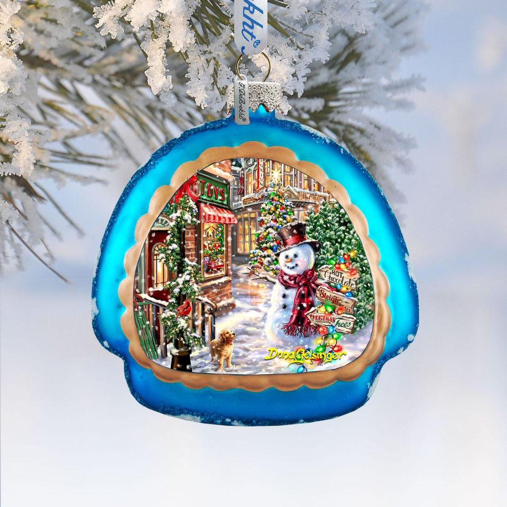 Christmas Lane Snowflake Glass Ornament by D. Gelsinger - Christmas Decor - 756-101-DG