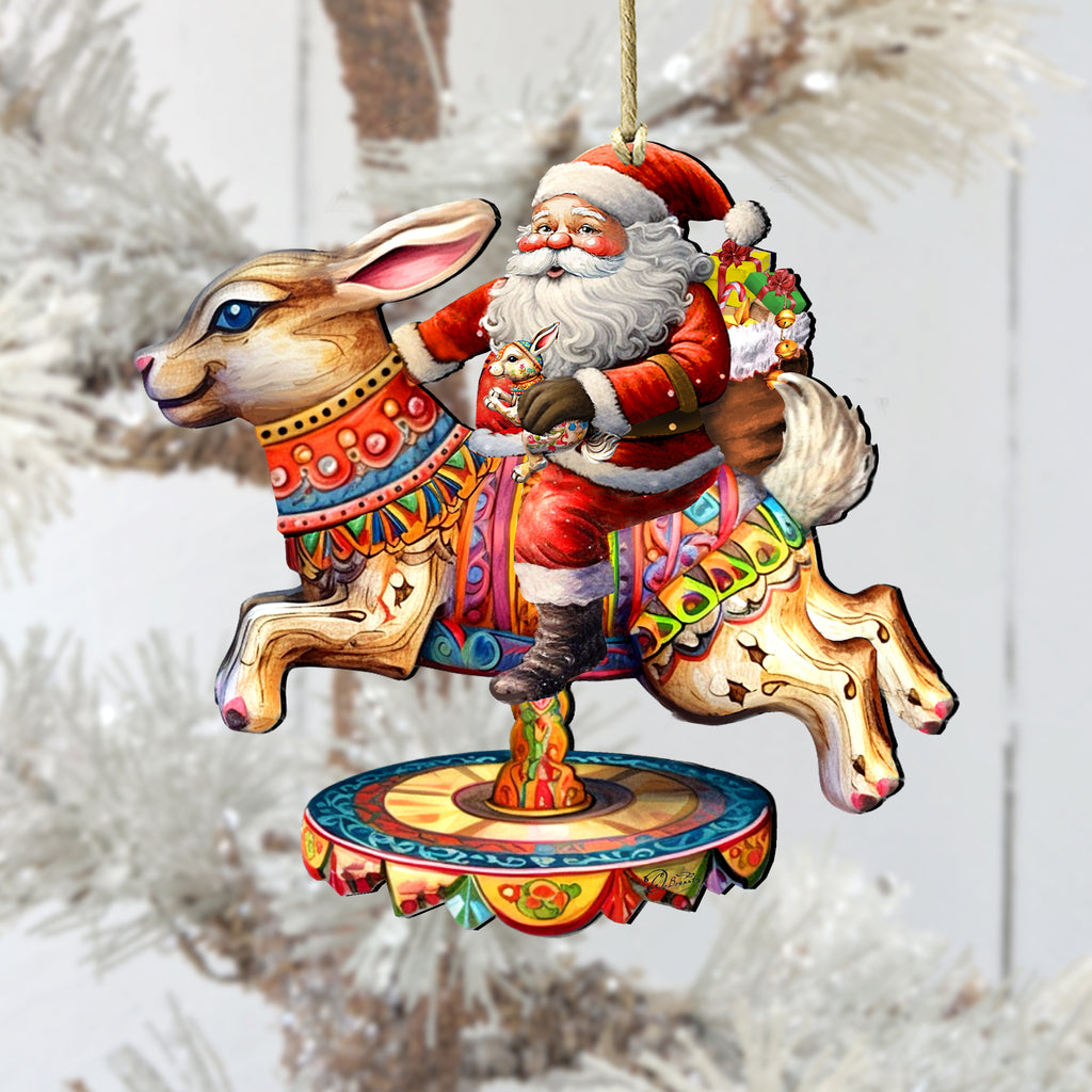 Santa Claus riding a sleigh Christmas gift exchange gift Christmas crystal  ball music box home decoration