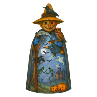 Halloween Scarecrow Door Hanger – Handcrafted Wooden Door Décor by G. DeBrekht – 8652835H