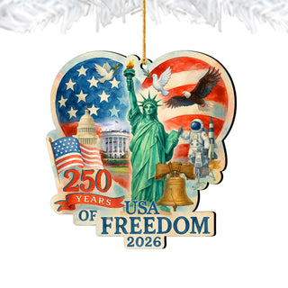 250th Anniversary Heart Ornament by G. DeBrekht - American Patriotic Decor – 8652842-3