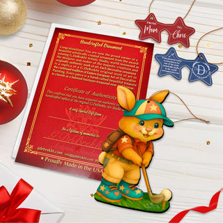 Golfing Bunny Wooden Ornaments - Easter Spring Decoration - Easter Gift by G. Debrekht - 8652853