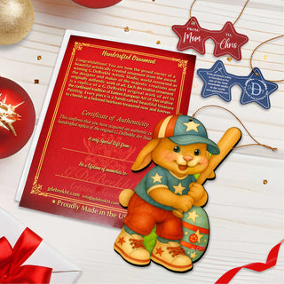 Baseball Bunny Wooden Ornaments - Easter Spring Decoration - Easter Gift by G. Debrekht - 8652854