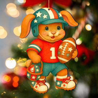Football Bunny Wooden Ornaments - Easter Spring Decoration - Easter Gift by G. Debrekht - 8652855