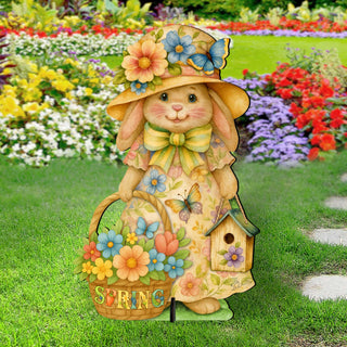 Spring Bunny Garden Décor – Handcrafted Wooden Easter Bunny Yard & Porch Decoration by G.Debrekht - 8652865F