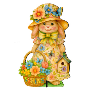 Spring Bunny Garden Décor – Handcrafted Wooden Easter Bunny Yard & Porch Decoration by G.Debrekht - 8652865F