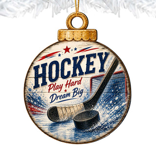 Personalized Hockey Christmas Ornament – Hockey Player Gift – Custom Sports Ornament by G.Debrekht - 8652886