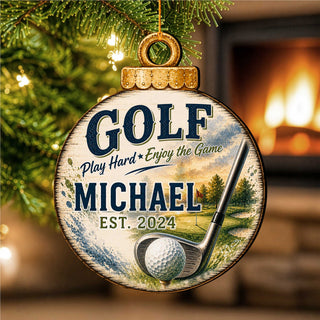 Personalized Golf Christmas Ornament – Custom Golfer Ornament – Golf Lover Gift – Golf Tree Ornament – Sports Christmas Keepsake by G.Debrekht - 8652888