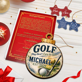 Personalized Golf Christmas Ornament – Custom Golfer Ornament – Golf Lover Gift – Golf Tree Ornament – Sports Christmas Keepsake by G.Debrekht - 8652888