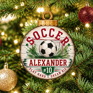 Personalized Soccer Christmas Ornament – Custom Soccer Player Ornament – Soccer Team Gift – Sports Christmas Ornament – Soccer Fan Keepsake by G.Debrekht - 6852890