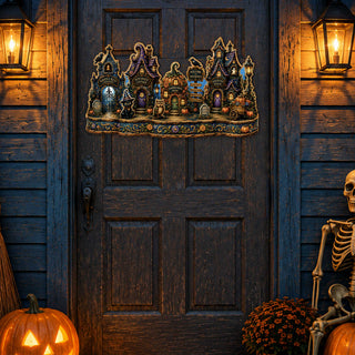 Trick or Treat Halloween Wooden Door Hanger – Handcrafted Wooden Fall Door Décor by G. Debrekht - 8652896H