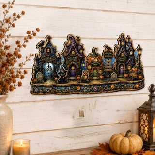 Trick or Treat Halloween Wooden Door Hanger – Handcrafted Wooden Fall Door Décor by G. Debrekht - 8652896H