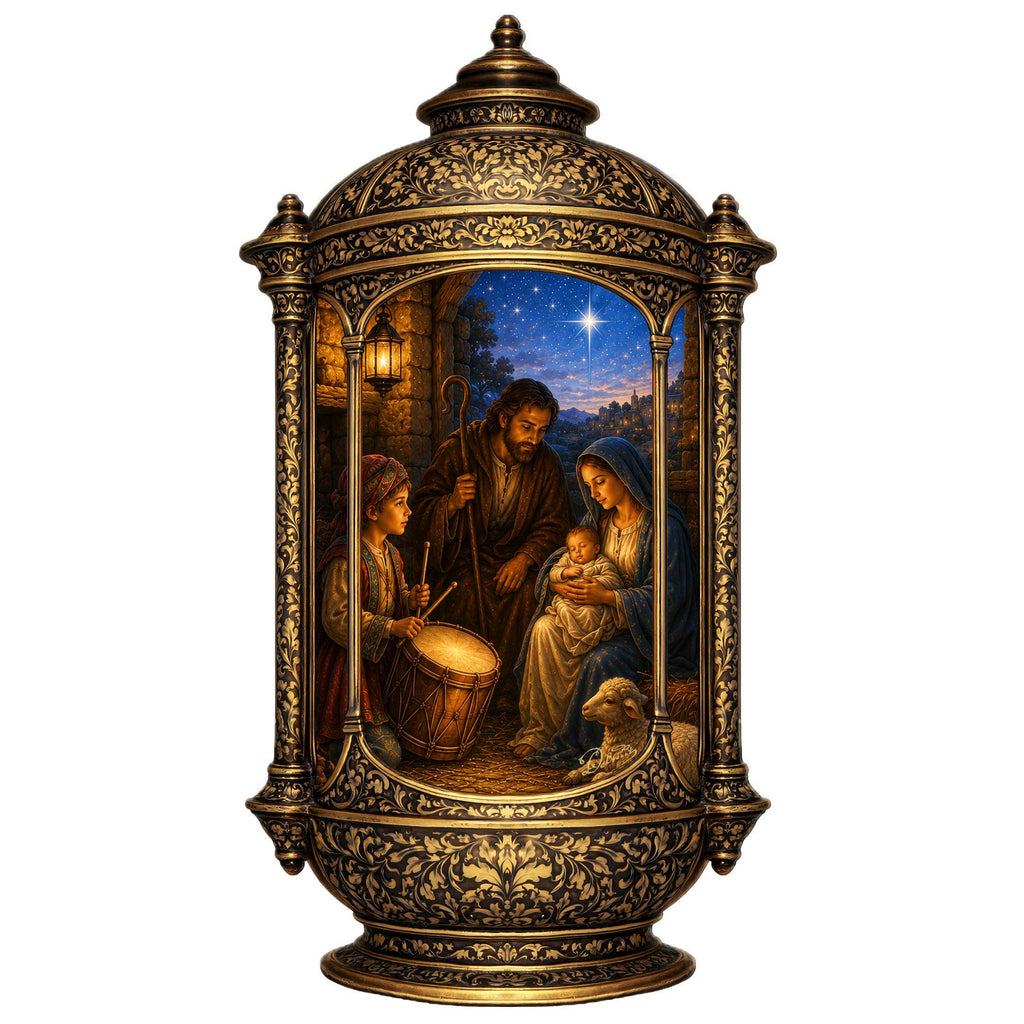 Holy Family Nativity Lantern Wooden Door Hanger – Religious Christmas Décor by G. Debrekht – 8652905H