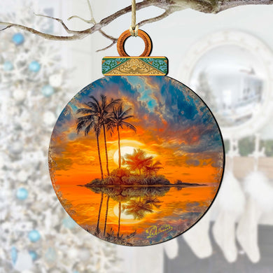 G. Debrekht Ship of Dreams Coastal Glass Ornament by Josephine Wall Coastal Sea-Life  Decor