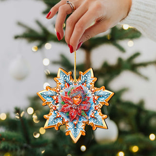 Snow Queen Snowflake Eco Wood Ornaments set of 3 by G. Debrekht - Christmas Décor - 8090141-S3