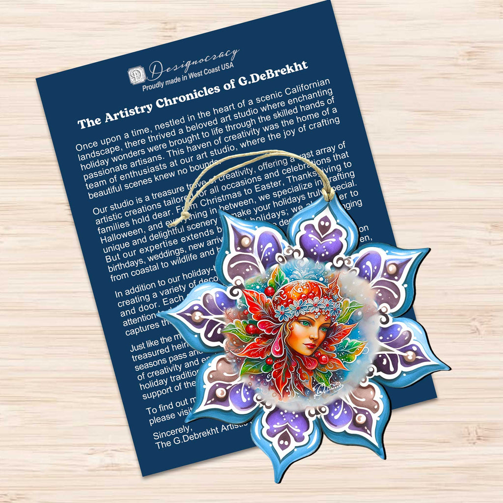 Snow Queen Snowflake Eco Wood Ornaments set of 3 by G. Debrekht - Christmas Décor - 8090141-S3