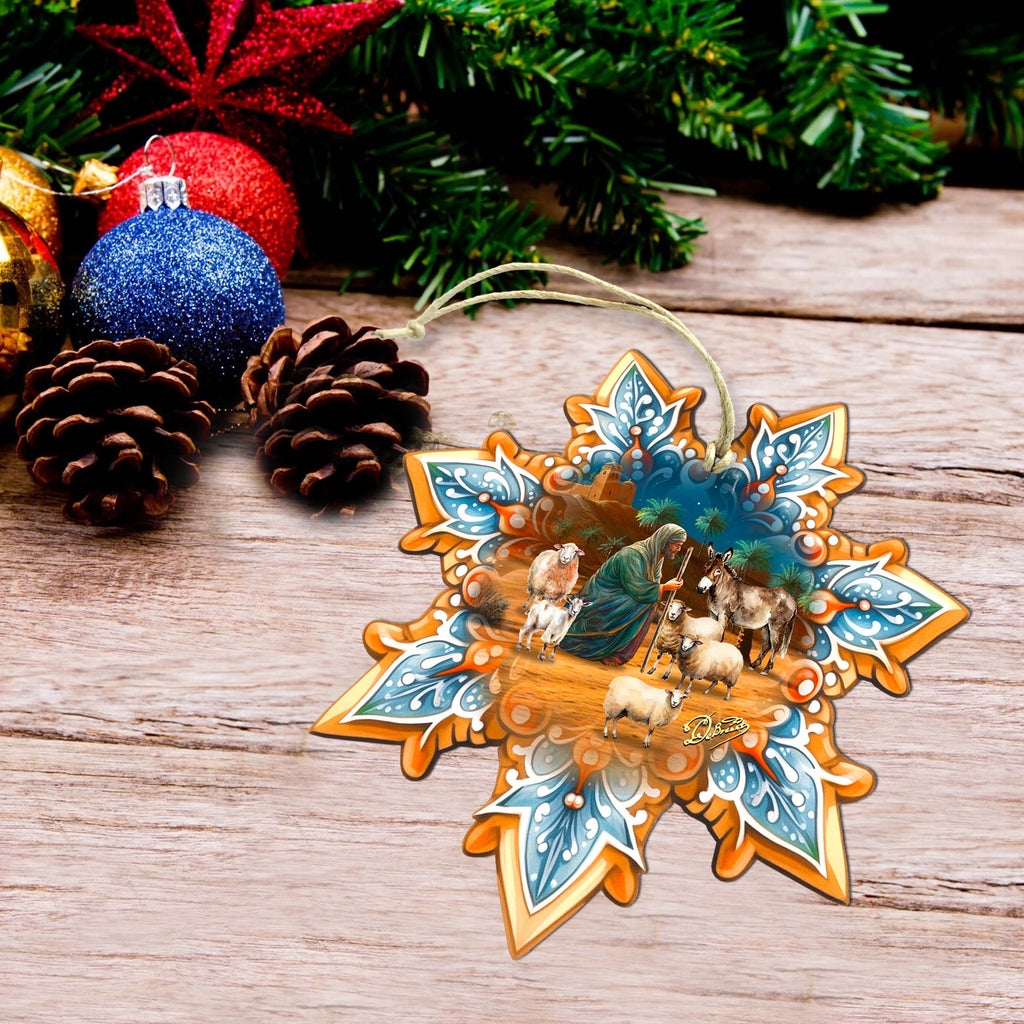 Vintage shops wooden Christmas snowflake ornaments