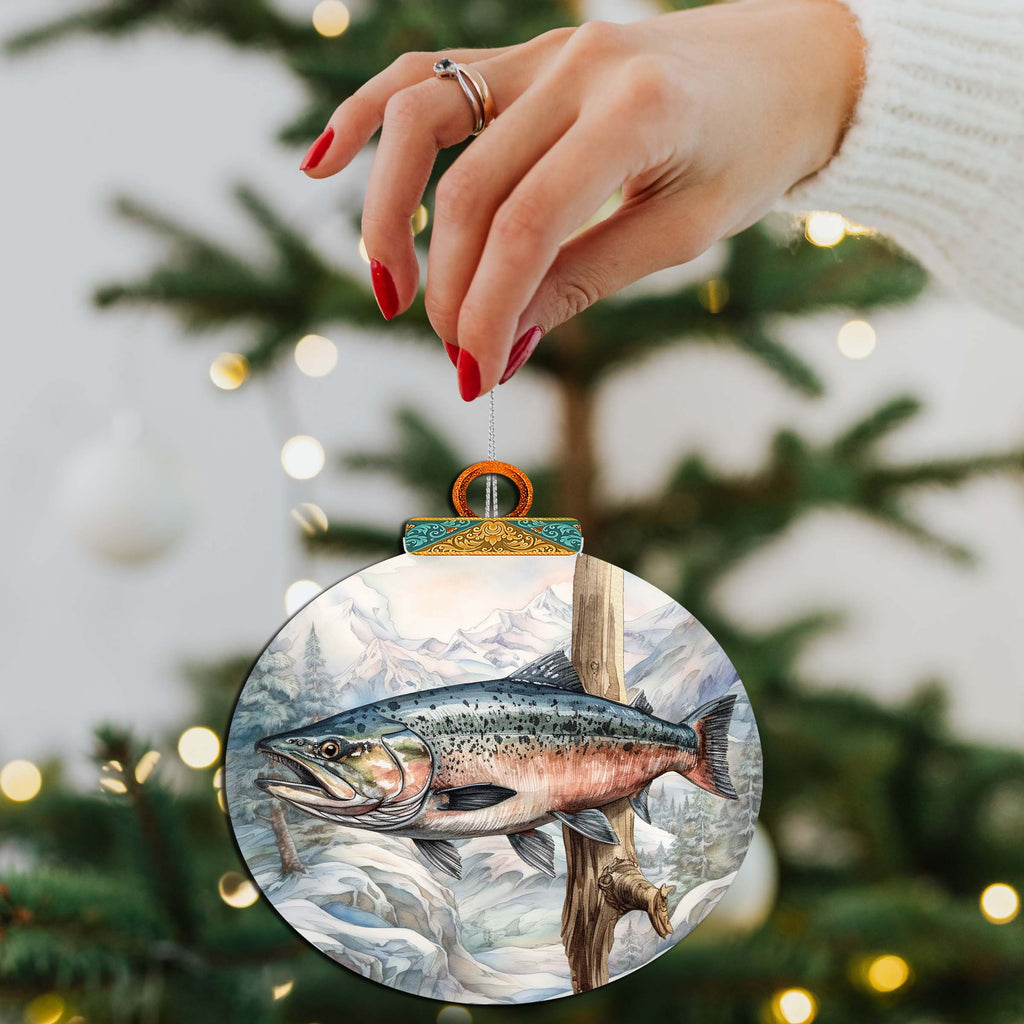 Alaskan Sockeye Wooden Ornaments by G.Debrekht - Wildlife Holiday Décor - 870046