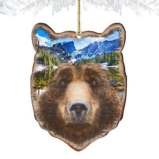 Bear Face Wooden Ornaments by G. DeBrekht - Wildlife Holiday Decor - 8198214-4