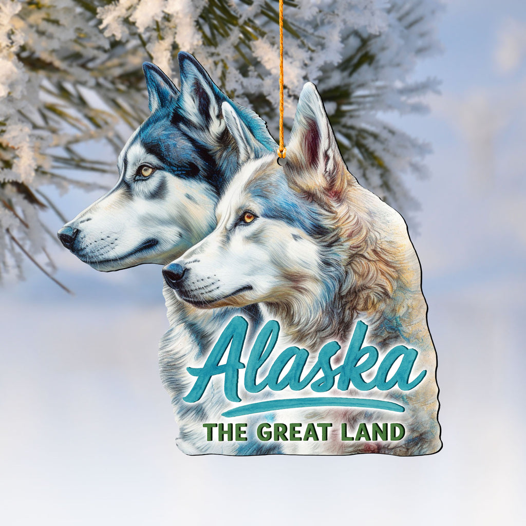 Alaska Husky Wooden Ornament – “The Great Land” Keepsake Decor by G. DeBrekht - Wildlife Holiday Décor - 8710131