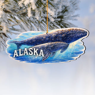 Alaska Whale Keepsake Wooden Ornament – “The Great Land” Keepsake Decor by G. DeBrekht - Wildlife Holiday Décor - 8710144