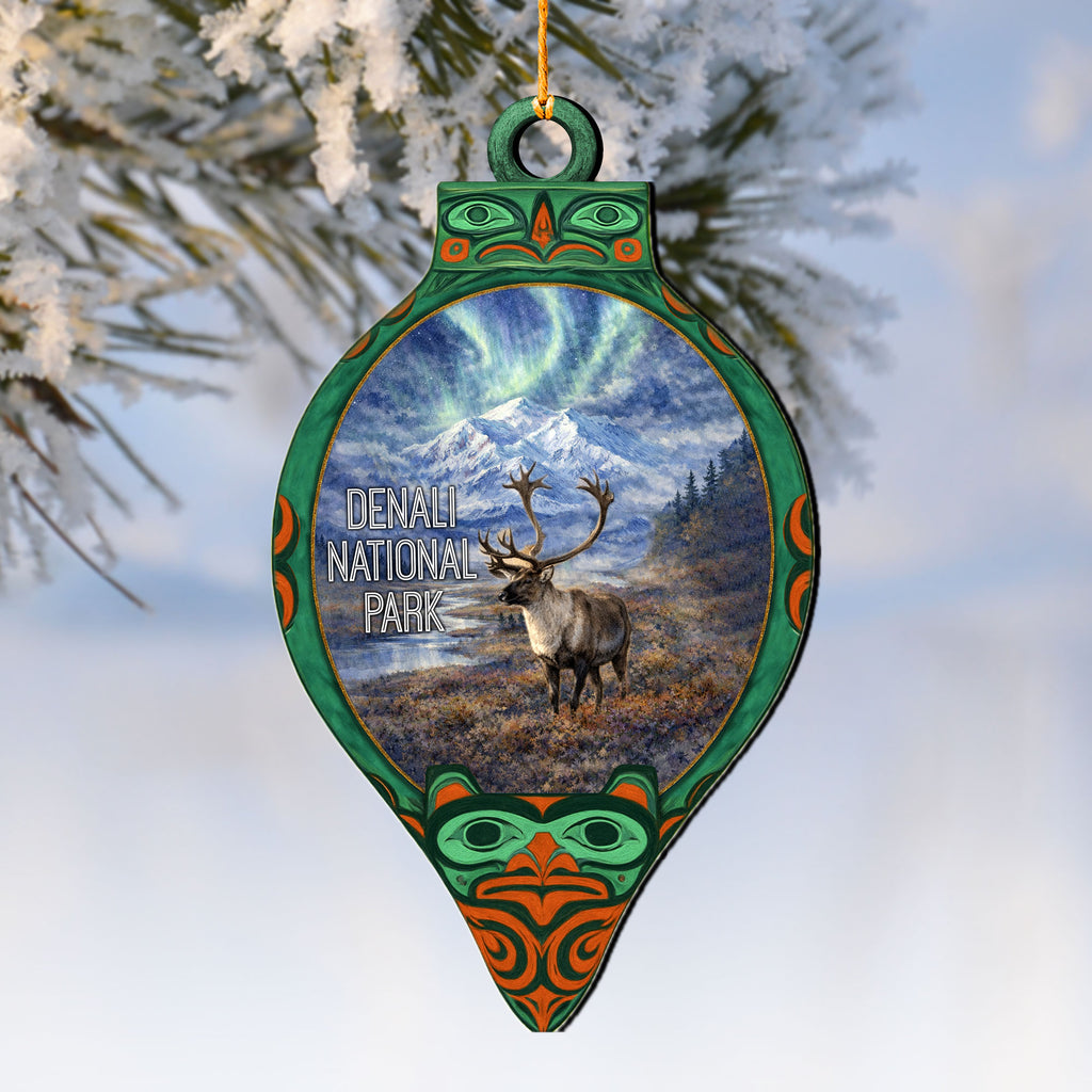 Denali National Park Caribou Keepsake Wooden Ornament – Alaska Wildlife Décor by G. DeBrekht - Wildlife Holiday Décor - 8710148