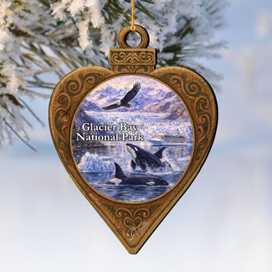 Glacier Bay National Park Wooden Ornament – Alaska Wildlife Décor by G. DeBrekht - Wildlife Holiday Décor - 8710151