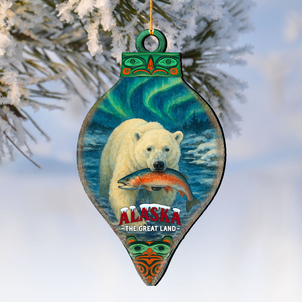 Alaska Polar Bear Wooden Ornament – The Great Land Wildlife Décor by G. DeBrekht - Wildlife Holiday Décor - 8710158