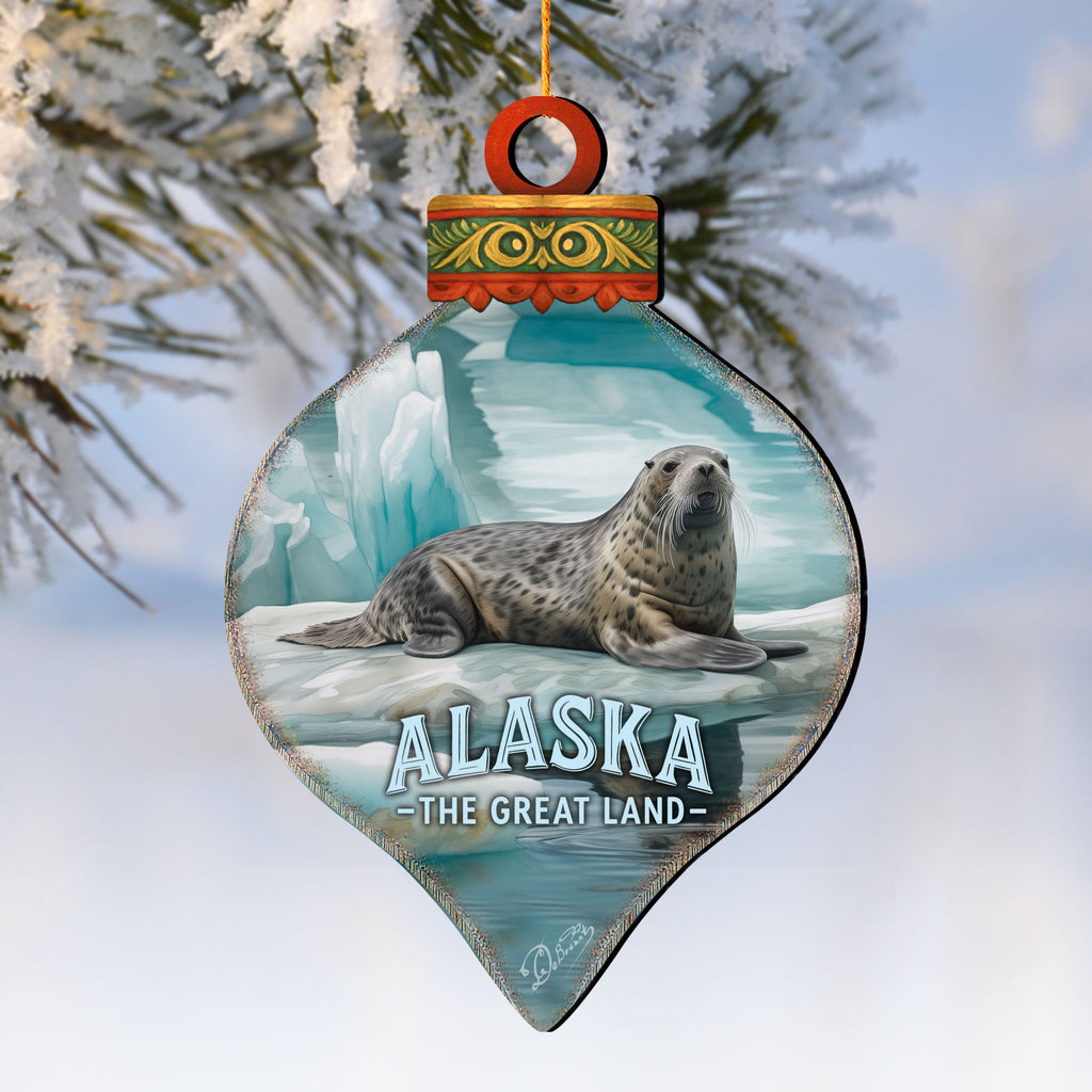 The Great Land Seal Wooden Ornament – The Great Land Wildlife Décor by G. DeBrekht - Wildlife Holiday Décor - 8710162