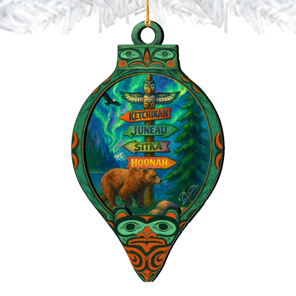 Forest Spirit Totem Wooden Ornament – Wildlife Décor by G. DeBrekht - Wildlife Holiday Décor - 8710171
