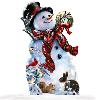 An Old-fashioned Christmas  Outdoor Scene by D. Gelsinger - Christmas Santa Snowman Decor - 8461018F-1563