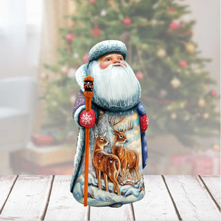 Santa Reindeer Family Hand-Painted WOODCARVED Masterpiece by G. DeBrekht - Wildlife Holiday Decor - 821512 *** PRE-ORDER - Handmade Just for You! ***