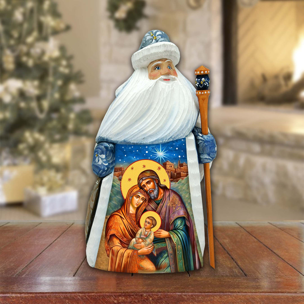 Orthodox Nativity Santa Hand-Painted WOODCARVED Figurine by G. DeBrekht - Nativity Holiday Decor - 8209021