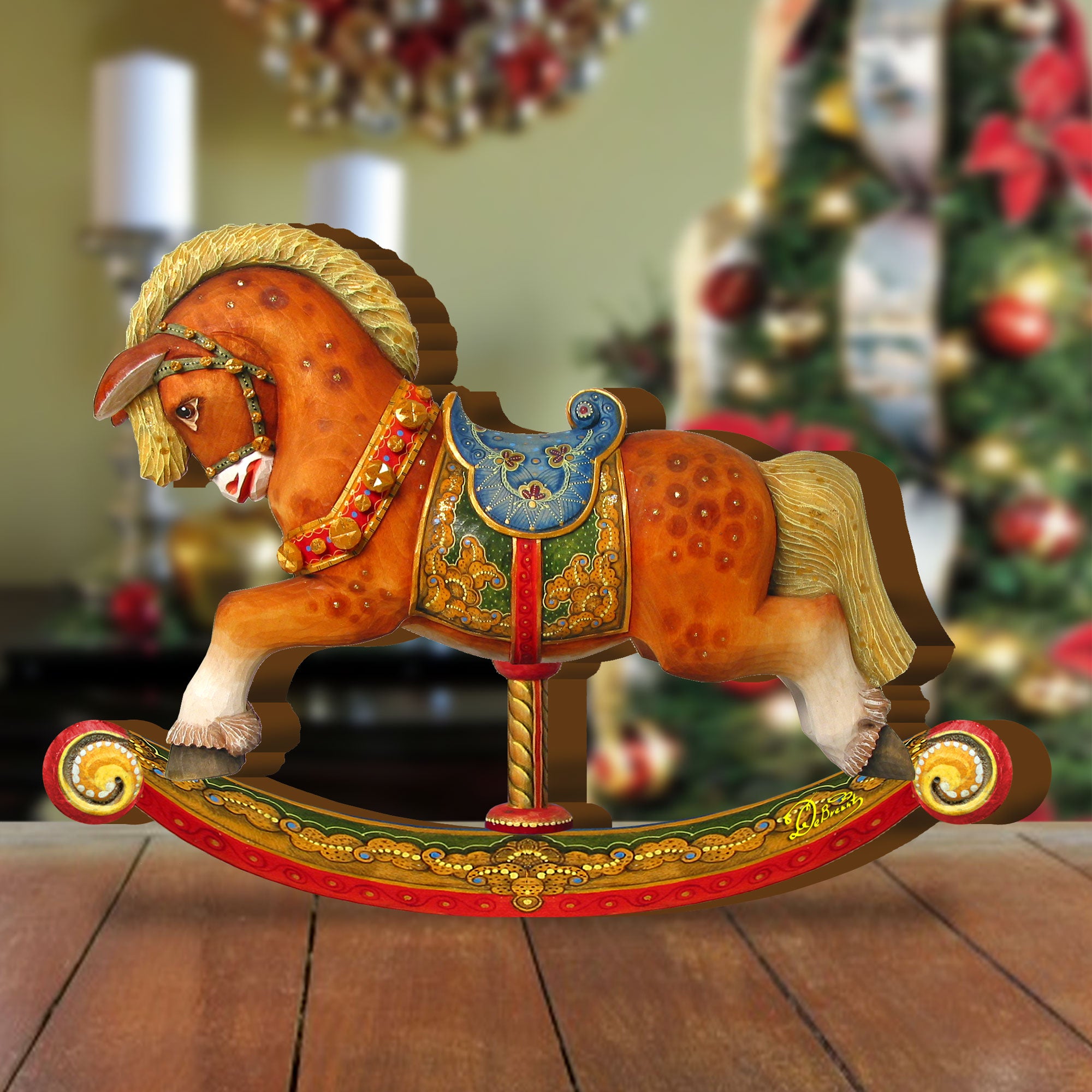 Rocking Horse Decorated Centerpiece Figurine by G. DeBrekht