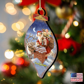 Faithful Friends Santa Wooden Ornaments by Gelsinger - Christmas Santa Snowman Decor - 8041050-0105