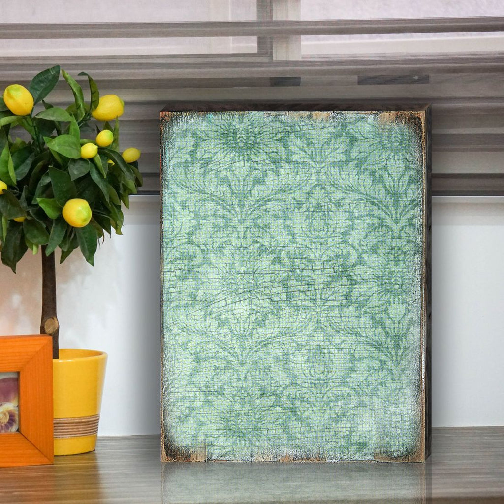 Rustic Blue Floral Wooden Wall Art by G. DeBrekht - Floral Ornamental Decor - 95008B