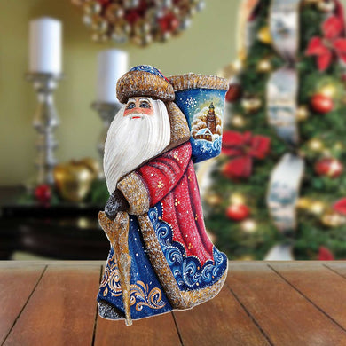 Lights Treasure Santa Hand-Painted WOODCARVED Masterpiece by G. DeBrekht - Wildlife Holiday Decor - 821038 *** PRE-ORDER - Handmade Just for You! ***